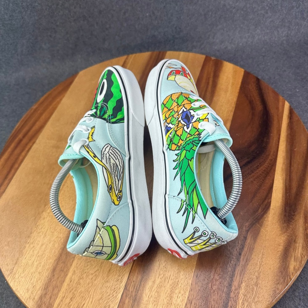 Vans Custom Culture Hoya Fruit Graphic Sneakers Light Blue Womens 7 Low Top - Picture 8 of 11